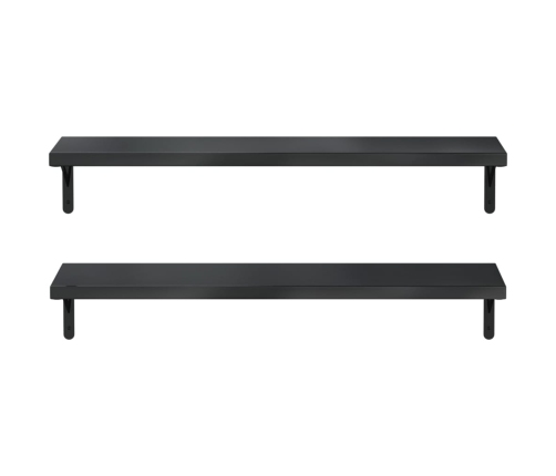 Estantes de pared 2 uds acero inoxidable negro 100x23,5 cm