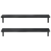 Estantes de pared 2 uds acero inoxidable negro 100x23,5 cm