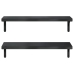 Estantes de pared 2 uds acero inoxidable negro 75x23,5 cm