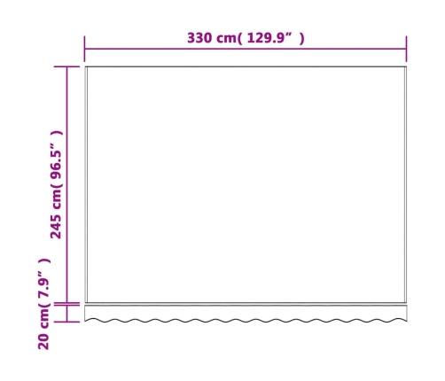 Tela de repuesto de toldo rayas rojas y blancas 3,5x2,5 m