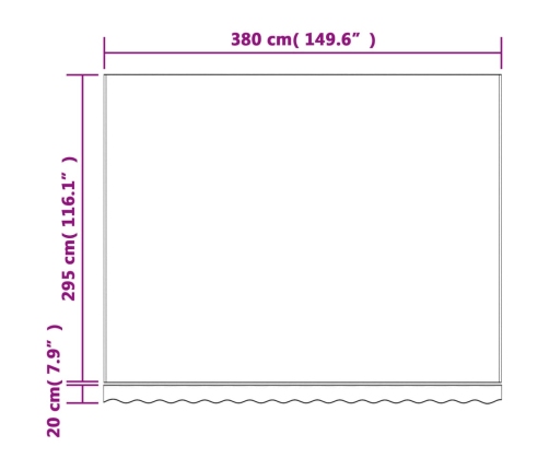 Tela de repuesto de toldo rayas rojas y blancas 4x3 m