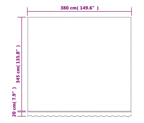 Tela de repuesto de toldo rayas rojas y blancas 4x3,5 m