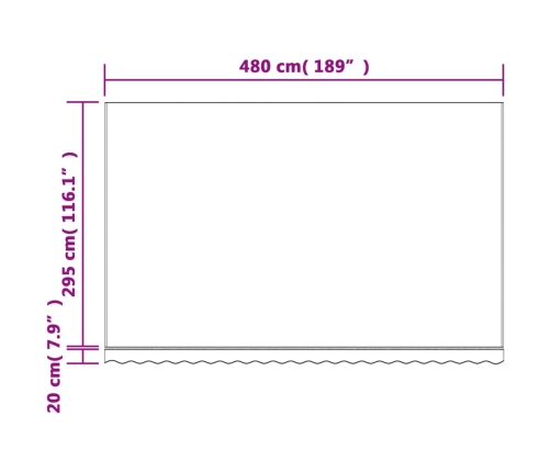 Tela de repuesto de toldo rayas rojas y blancas 5x3 m