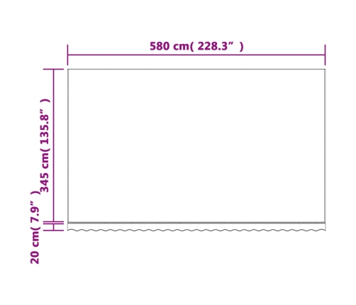 Tela de repuesto de toldo rayas rojas y blancas 6x3,5 m