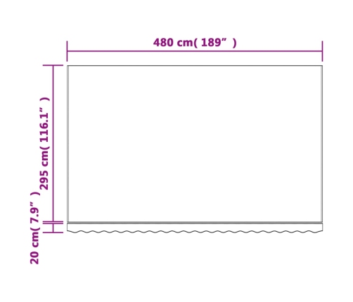 Tela de repuesto de toldo rayas de colores 5x3 m