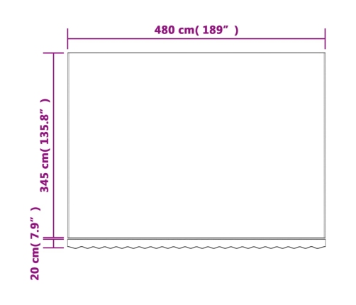 Tela de repuesto de toldo rayas de colores 5x3,5 m