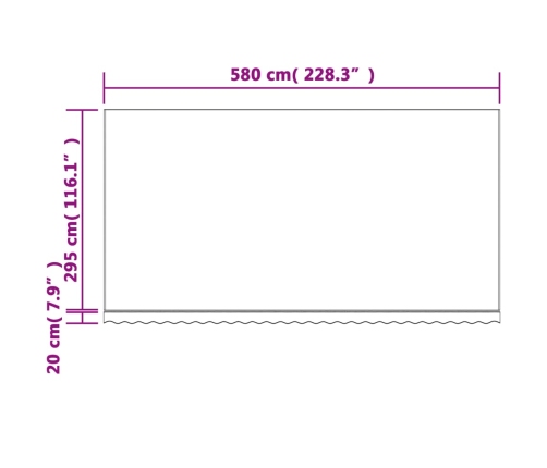 Tela de repuesto de toldo rayas de colores 6x3 m