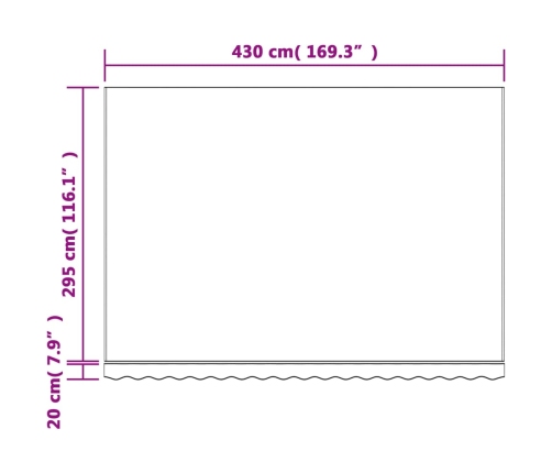 Tela de repuesto de toldo rayas de colores 4,5x3 m