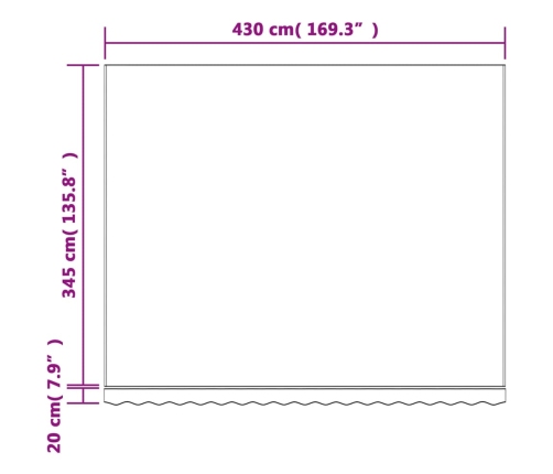 Tela de repuesto de toldo rayas de colores 4,5x3,5 m