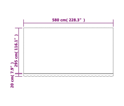 Tela de repuesto de toldo rayas de colores 6x3 m