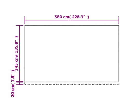 Tela de repuesto de toldo rayas de colores 6x3,5 m