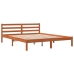 Estructura de cama madera maciza pino marrón cera 160x200 cm