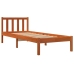 Estructura de cama sin colchón madera maciza marrón 75x190 cm