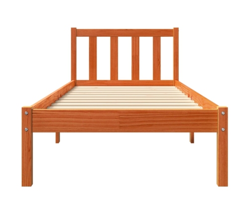 Estructura de cama sin colchón madera maciza marrón 90x190 cm