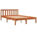 Cama sin colchón madera maciza de pino marrón cera 140x190 cm