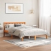 Cama sin colchón madera maciza de pino marrón cera 140x190 cm