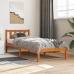 Cama sin colchón madera maciza de pino marrón cera 100x200 cm