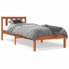 Cama sin colchón madera maciza de pino marrón cera 100x200 cm