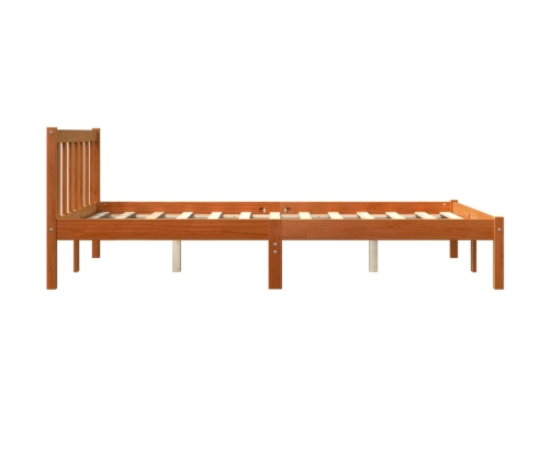 vidaXL Estructura de cama madera maciza pino marrón cera 120x200 cm