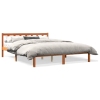 Cama sin colchón madera maciza pino marrón cera 150x200 cm