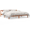 Cama sin colchón madera maciza de pino marrón cera 200x200 cm