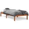 vidaXL Estructura de cama madera maciza de pino marrón cera 90x190 cm