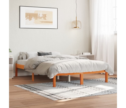 Estructura de cama sin colchón madera maciza marrón 120x190 cm