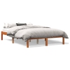 Cama sin colchón madera maciza de pino marrón cera 140x190 cm