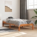 Cama sin colchón madera maciza de pino marrón cera 100x200 cm