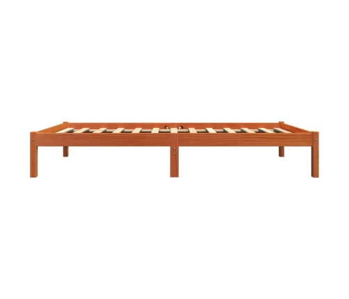 Cama sin colchón madera maciza de pino marrón cera 100x200 cm