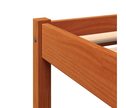 vidaXL Estructura de cama madera maciza pino marrón cera 140x200 cm