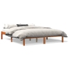 Cama sin colchón madera maciza de pino marrón cera 160x200 cm