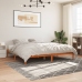 Cama sin colchón madera maciza de pino marrón cera 200x200 cm