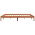 Cama sin colchón madera maciza de pino marrón cera 200x200 cm