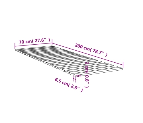 Láminas de somier de cama madera maciza de pino 70x200 cm