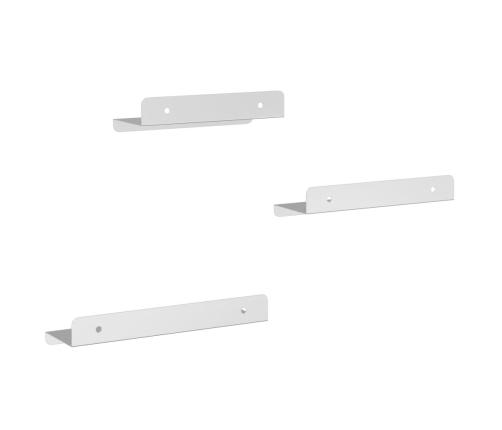 Estantes de pared 3 uds acero inoxidable plateado