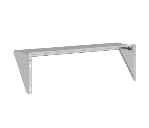 vidaXL Estante de pared de acero inoxidable plateado 100x30x31 cm