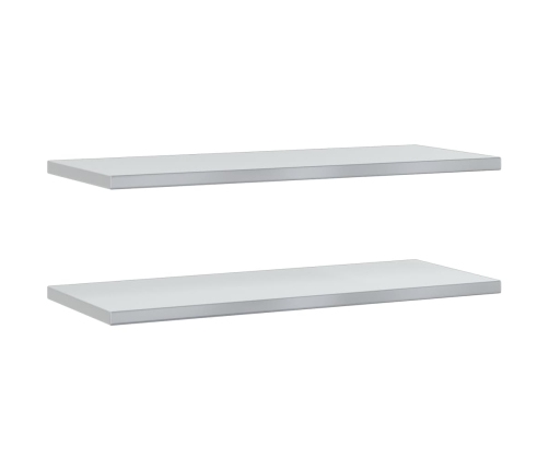 vidaXL Estantes de pared 2 uds acero inoxidable plateado 100x40x3 cm