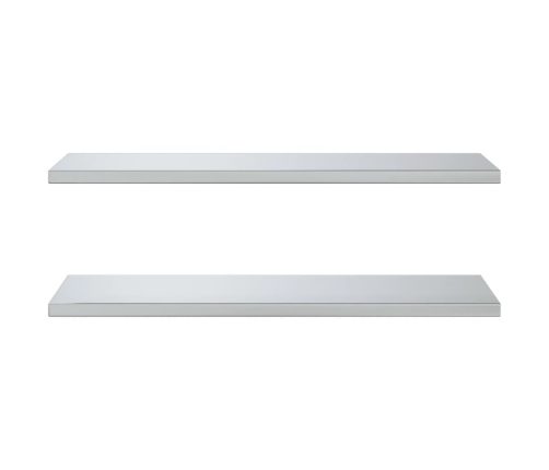 vidaXL Estantes de pared 2 uds acero inoxidable plateado 100x40x3 cm