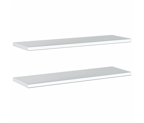 Estantes de pared 2 uds acero inoxidable plateado 100x30x3 cm