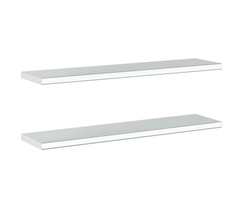 Estantes de pared 2 uds acero inoxidable plateado 100x23,5x3 cm