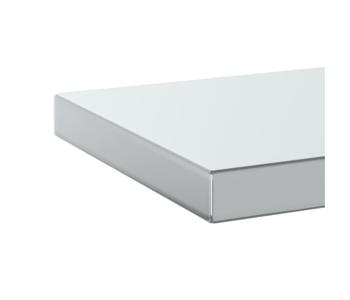 Estantes de pared 2 uds acero inoxidable plateado 100x23,5x3 cm