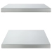 Estantes de pared 2 uds acero inoxidable plateado 75x40x3 cm