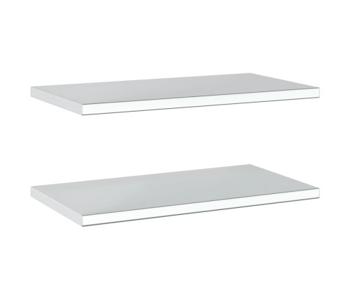 Estantes de pared 2 uds acero inoxidable plateado 75x40x3 cm