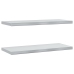 Estantes de pared 2 uds acero inoxidable plateado 75x30x3 cm