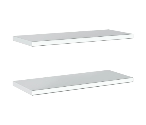 Estantes de pared 2 uds acero inoxidable plateado 75x30x3 cm