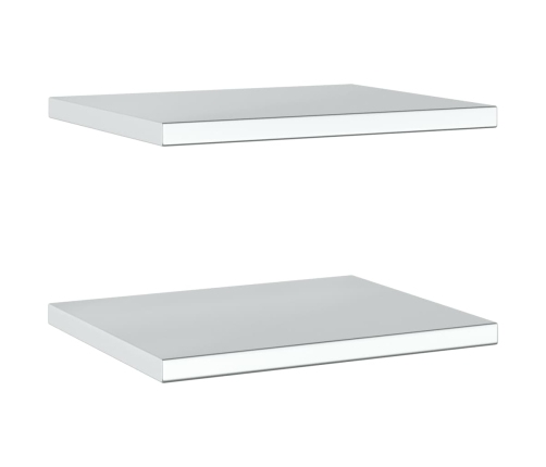 vidaXL Estantes de pared 2 uds acero inoxidable plateado 50x40x3 cm