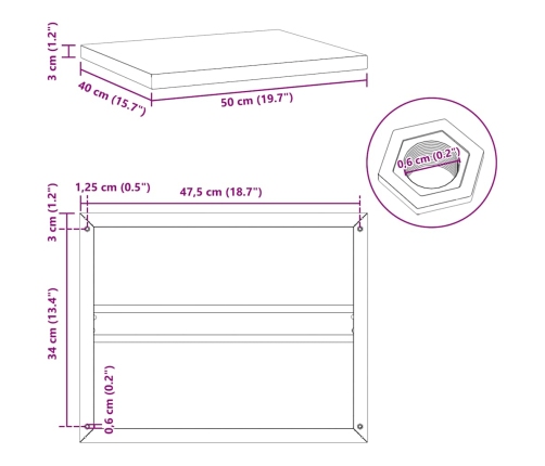 Estantes de pared 2 uds acero inoxidable plateado 50x40x3 cm