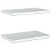 Estantes de pared 2 uds acero inoxidable plateado 50x30x3 cm