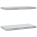 Estantes de pared 2 uds acero inoxidable plateado 50x23,5x3 cm